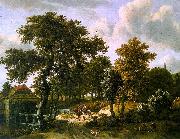 HOBBEMA, Meyndert The Travelers f oil on canvas